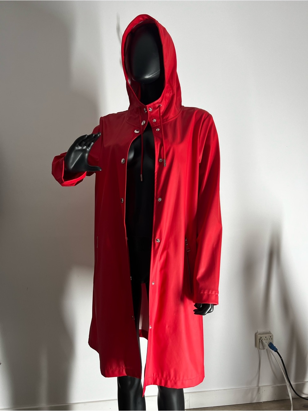 Calvin Klein Red Hooded Raincoat
